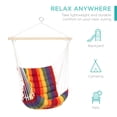 thumbnail image 2 of Best Choice Products Indoor Outdoor Padded Cotton Hammock Hanging Chair w/ 40in Spreader Bar - Multicolor, 2 of 6
