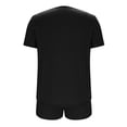 thumbnail image 4 of Evergreen Womens Pajamas Sets Shorts 2 Piece Short Sleeve Lounge Sets Fashion Women's Solid Color Short Sleeved Shirt Pants Casual Home Wear Pajama Set Ndbuld Black M, 4 of 6