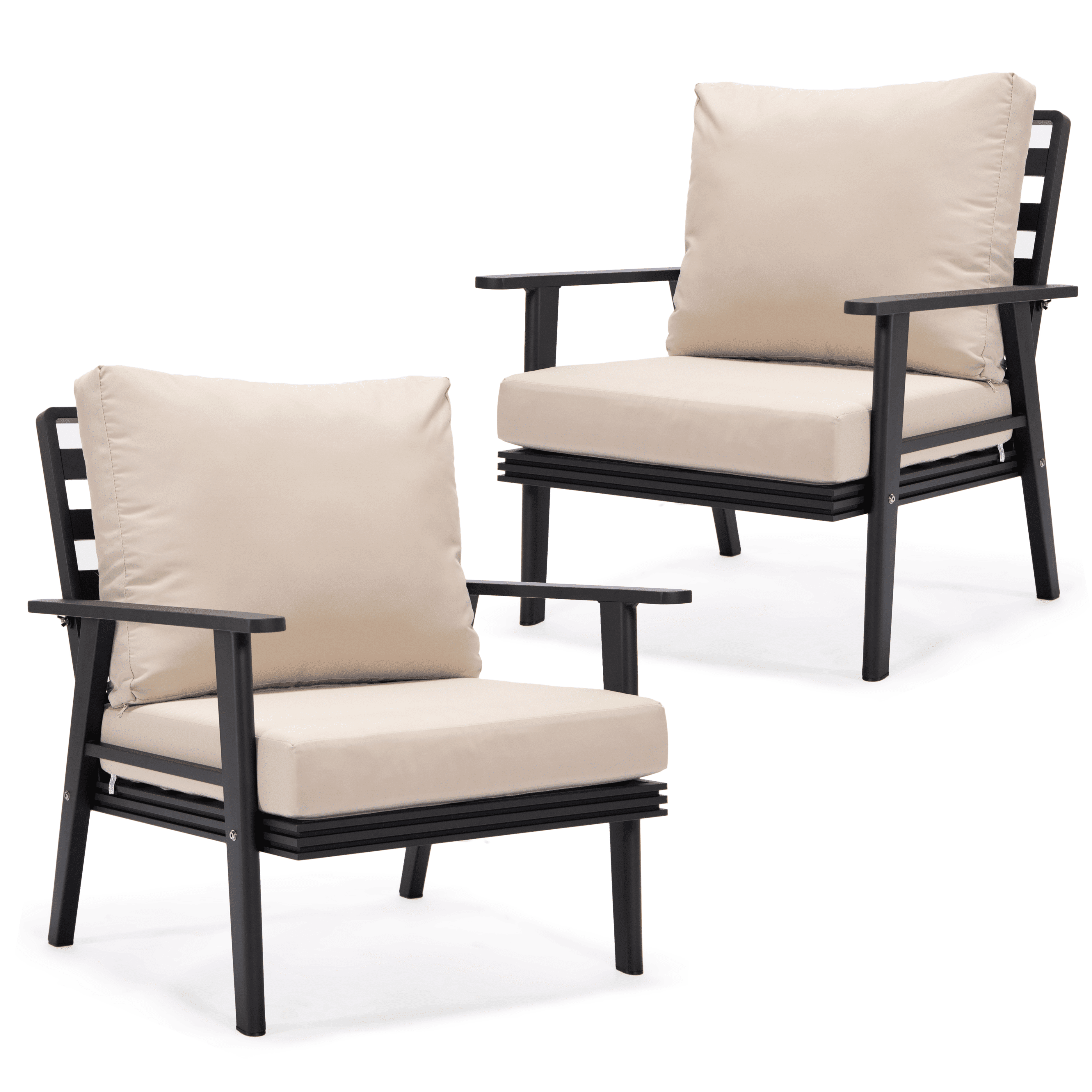 LeisureMod Walbrooke Mid-Century Modern Outdoor Patio Armchair with ...
