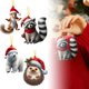 thumbnail image 2 of Colgantes acrílicos con animales adorables para festivales: oso polar, ardilla, erizo, mapache, gorros festivos, decoración para colgar en árboles, puertas y hogares, 2 of 7
