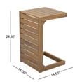 thumbnail image 3 of GZXS C-Shaped Acacia Wood Side Table, Slatted Outdoor End Table for Patio, Backyard, or Balcony, Modern Multipurpose C Table, Brown, 3 of 10
