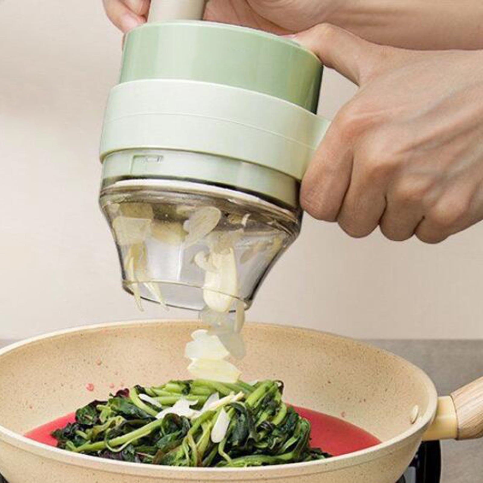 HomeLife Garlic Grinder with Handle Good Grip Labor Saving Detachable Wireless Electric Garlic Press Ginger Chili Fruit Meat Wireless Food Processor Kitchen Gadget