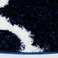 thumbnail image 3 of SAFAVIEH Tahoe Gerald Quatrefoil Shag Area Rug, 6'7" x 6'7" Round, Navy/White, 3 of 4