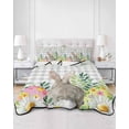 thumbnail image 2 of Full Size Quilt Bedding Set, Easter Bunnies Reversible Summer Quilt 3 Pieces, Spring Eucalyptus Easter Eggs Gray Plaid Lightweight Bedspreads Coverlets with 2 Pillow Shams for All Seasons, 2 of 5