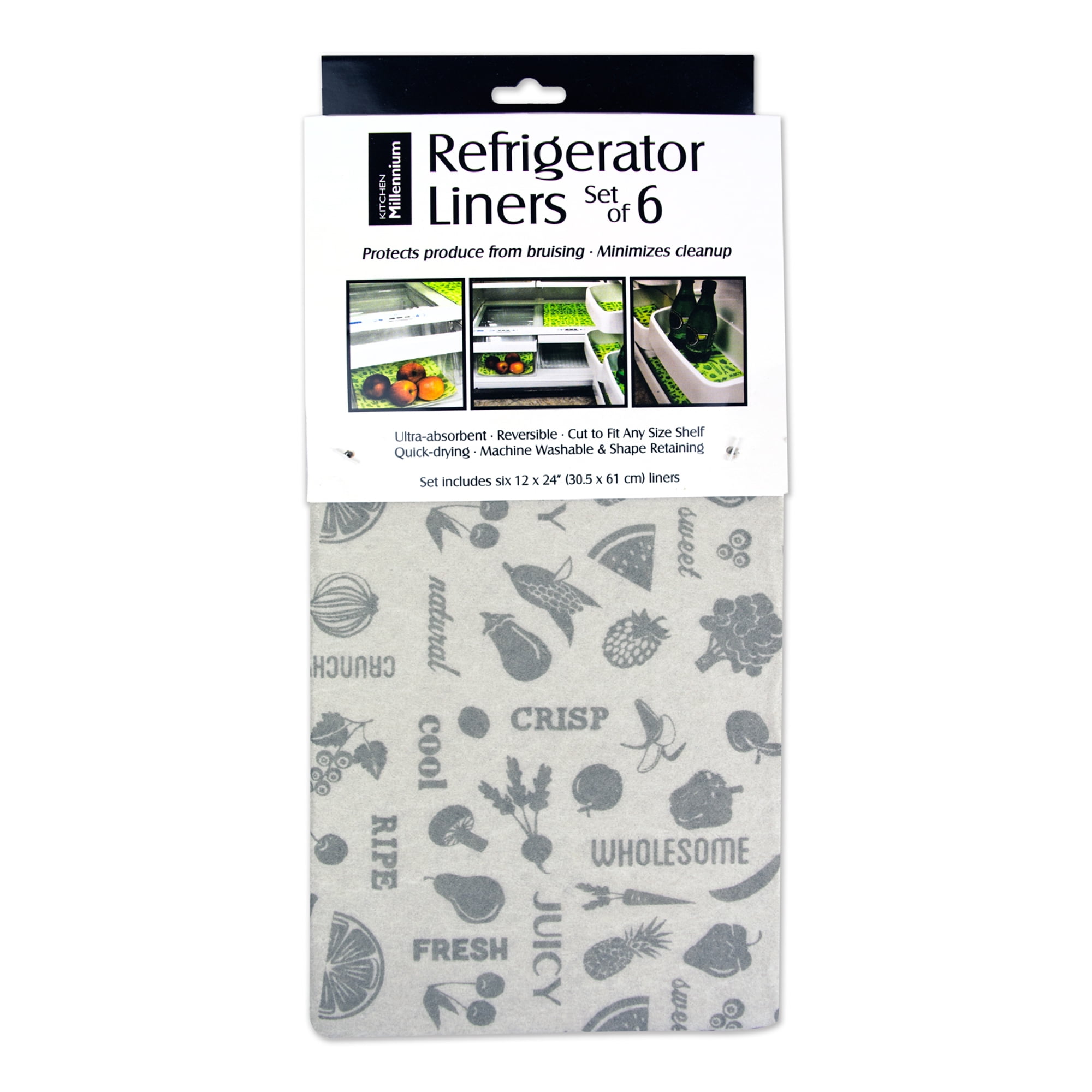 DII Non Adhesive Cut to Fit Machine Washable Fridge Liner For Drawers