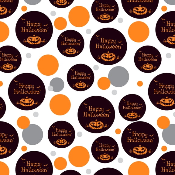 Happy Halloween Holiday Pumpkin Jack-o-lantern Bats Premium Gift Wrap Wrapping Paper Roll