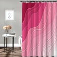 thumbnail image 3 of Shower Curtains Rosy Pink Ombre Geometric Bath Curtain Abstract Ocean Waterproof Polyester Fabric Bathroom Curtain with Hooks 36 x 72 Inches, 3 of 6