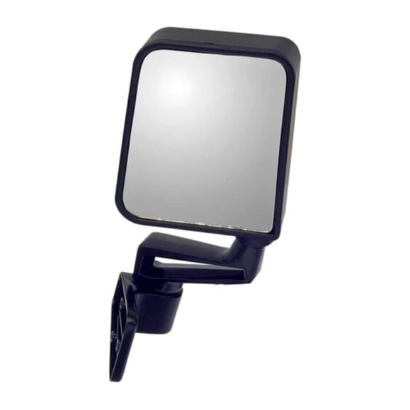KarParts360 For Jeep Wagoneer 1990 Door Mirror | Black Housing | Plastic Material | Manual Adjustment | Screws Attachment | Non-powered Mirror | Replacement For 55024249, 55027207