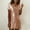 Beige, variant on Women's Plus Size Sequin Dress featuring Sleeveless V-Neck Design and Glitter Skirt for Evening