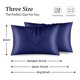thumbnail image 4 of Funda de almohada de seda satinada Astarin para el cabello, tamaño king, color azul oscuro, paquete de 2 fundas de almohada de satén con cierre de sobre, 50 x 91 cm, 4 of 7