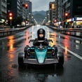 thumbnail image 4 of Licensed Aston Martin Electric Go Kart for Kids 3-8, 24V Drift Kart Ride on Toys Car, 4x100W Motors,  Remote Control, EVA Wheels, Music Function, Drift Mode, 4 of 10