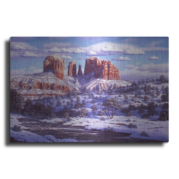 Luxe Metal Art 'The Spirit Of Red Rocks' by R. Hed, Metal Wall Art, 16"x12"