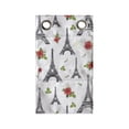 thumbnail image 1 of Eiffel Tower Hanging Pocket Organizer, Repetitive Romantic Pattern with Parisian Landmark Building and Rose Flowers, Printed Polyester Storage Bag with Pockets, 9" x 27", Multicolor, 1 of 2