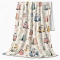 thumbnail image 2 of Vintage Camper Trailer Tent Camping Pattern, Rustic Camping Scene, Warm Flannel Blanket for Cabin and Lodge with Detailed Artwork, Outdoor Lovers Camping Gift, Rustic Home Decor, 2 of 9