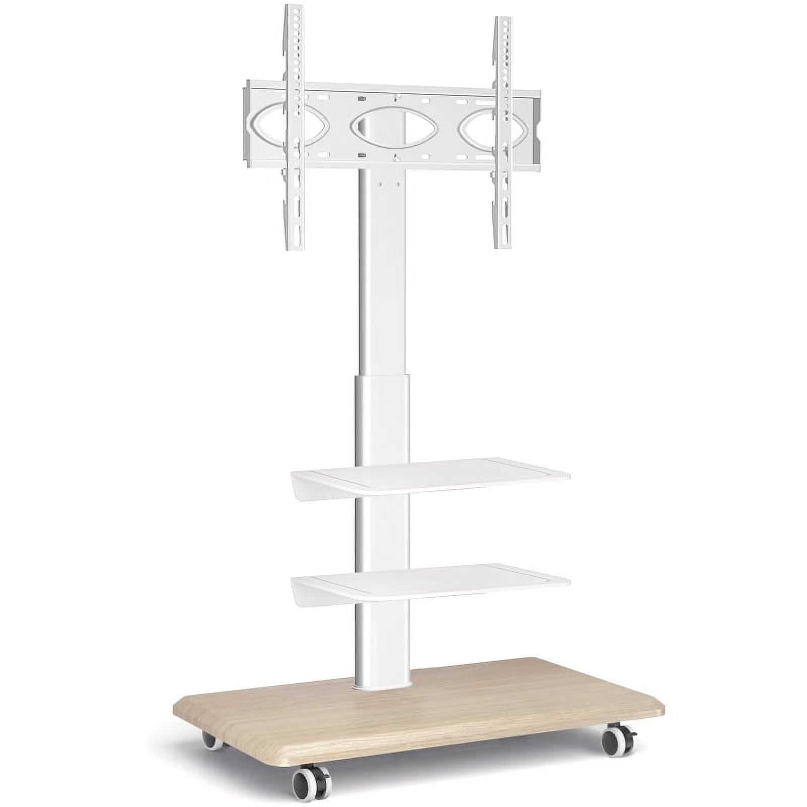 TAVR Furniture Swivel Rolling TV Stand, Height Adjustable Mobile TV Cart for 26-65 Inch TVs for Bedroom, Home Office, Kitchen,White