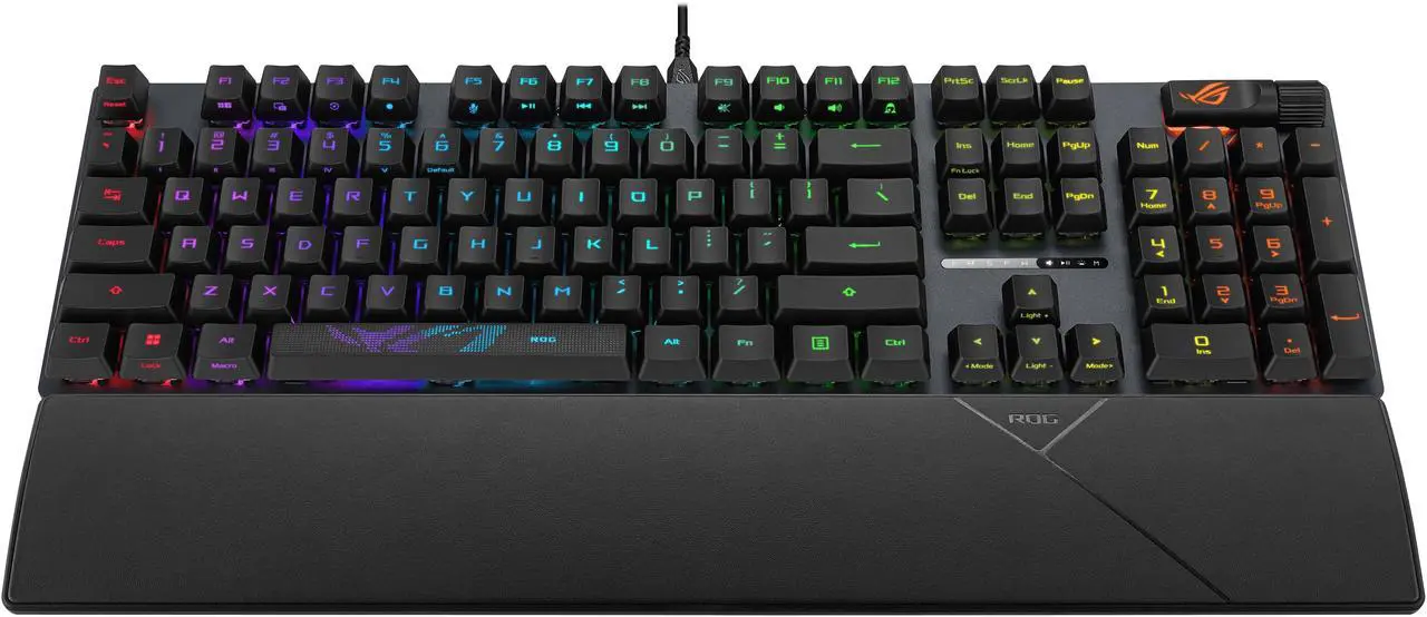 ASUS ROG Strix Scope II RX Gaming Keyboard - IP57-rated, Dampening Foam, Pre-lubed ROG RX Red Optical Switches, ABS Keycaps, multi-function controls, Xbox Game Bar function hotkeys, RGB - Black