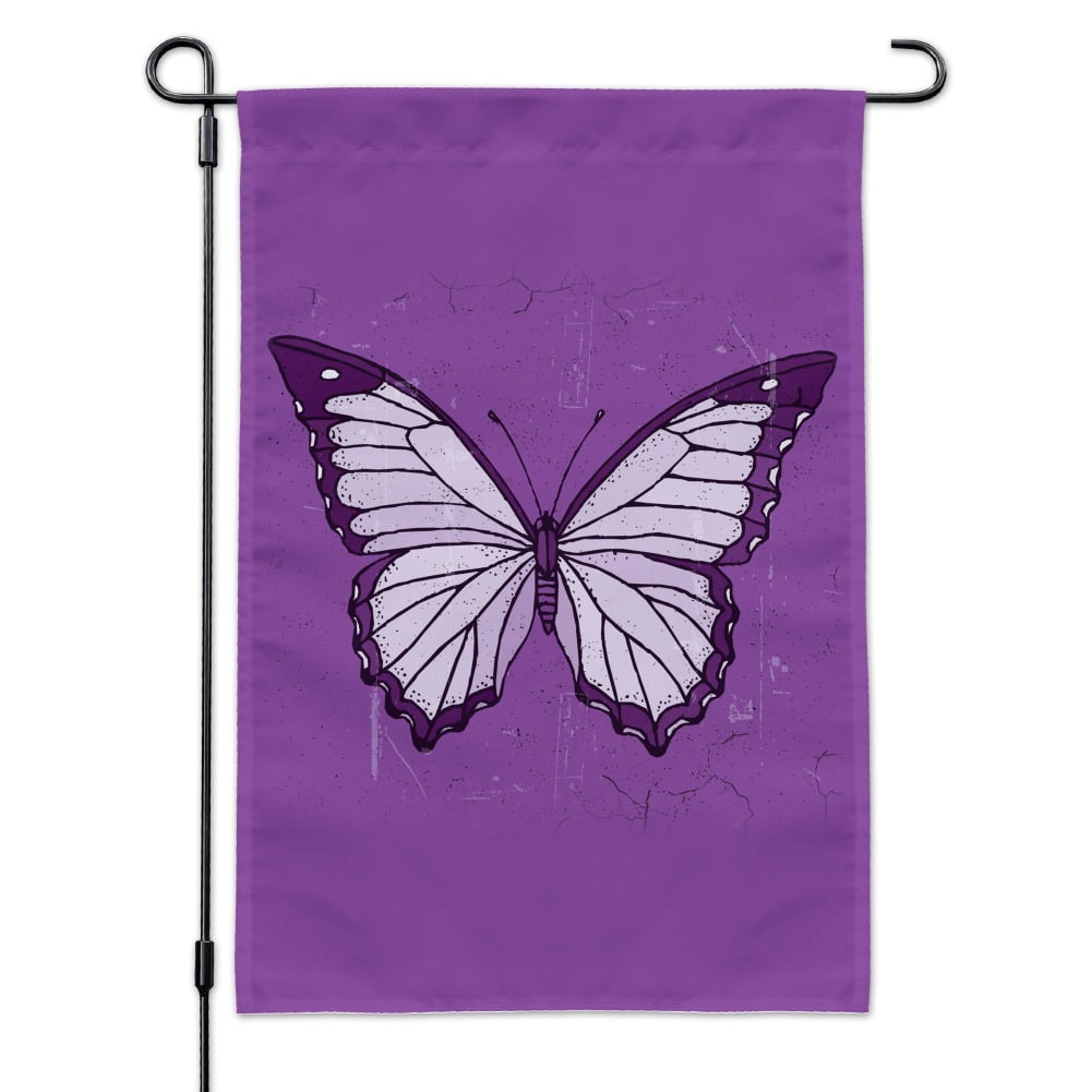 Butterfly Artsy Purple Garden Yard Flag