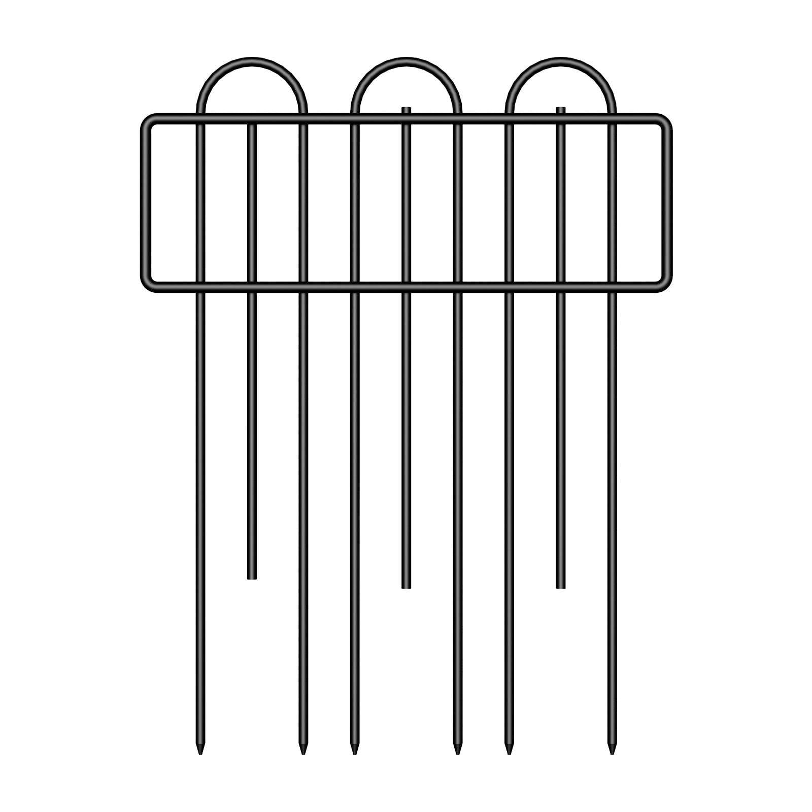 20-Pack Garden Fence 21.5ft Total Length, 16.5inx12.6in Black Metal Decorative Animal Barrier for Yard Patio Flower Bed
