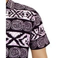 thumbnail image 4 of HAPPY BAY Men's Hawaiian Shirt Aloha Beach Shirts Casual Button Up Short Sleeve Shirts for Men S Spiral Boho Stripes, Purple, 4 of 4