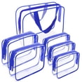 thumbnail image 1 of Set de bolsas de maquillaje APREUTY de PVC transparente aprobado por la TSA, 6 unidades, azul, 1 of 8