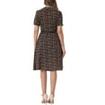 thumbnail image 3 of INSPIRE CHIC Women's Vintage Dress Floral Print Peter Pan Collar Knee Length Casual Dress S Brown, 3 of 6