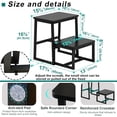 thumbnail image 4 of Step Stool for Adults,Holds up to 500Lb,3 in1 Heavy Duty Sturdy Two Step Stool for Kichen/Bathroom/High beds, Wooden&Metal Frame, Non-Slip Pads, 4 of 18