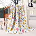 thumbnail image 2 of Yellow Pink Lemon Fruit Leaves White Pattern Blanket,Comfortable Soft Flannel Throw Blanket,All Season,Warm Lightweight Blankets for Sofa Bed Couch Living Room Chair,60"x80", 2 of 4