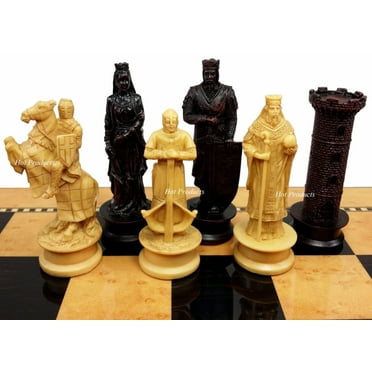 Medieval Times Crusades King Richard Chess Men Set Antique Color - NO Board