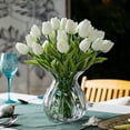 thumbnail image 1 of 10 Stunning Realistic Touch Pu Artificial Tulip Bouquet With Stem-yellow, 1 of 5