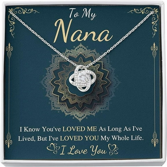 Jewelry Gifts To My Nana Necklace, Best Grandmother Gift From Granddaughter, personalized gift for nanny Love knot Necklace