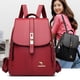 thumbnail image 5 of Mochila de cuero suave pu estilo mujer moda casual verano pequeña mochila estudiante simple mochila escolar, 5 of 6