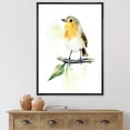 thumbnail image 2 of Designart 'Little Robin Bird Sitting On A Branch' Traditional Framed Canvas Wall Art Print, 2 of 5