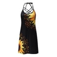 thumbnail image 4 of Samickarr Summer Dresses For Women 2023 Tank Tunic Dress Swing Flowy Sundresses Crewneck Shirt Dresses Sleeveless Floral Print Hollow Out Mini Dresses Loose Casual Dresses Beach Dress For Women, 4 of 7