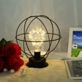 thumbnail image 3 of Metal Table Lamp, Light Bulb Night Light Bedside Lamp Floor Lamp, Battery Operated Nordic Style Iron Desk Lamp Creative Night Light Decorative Lighting (Earth), 3 of 6