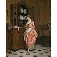 thumbnail image 2 of Émile-Pierre Metzmacher 15x18 Black Ornate Wood Framed Double Matted Museum Art Print Titled - The Aperitif (1881), 2 of 5