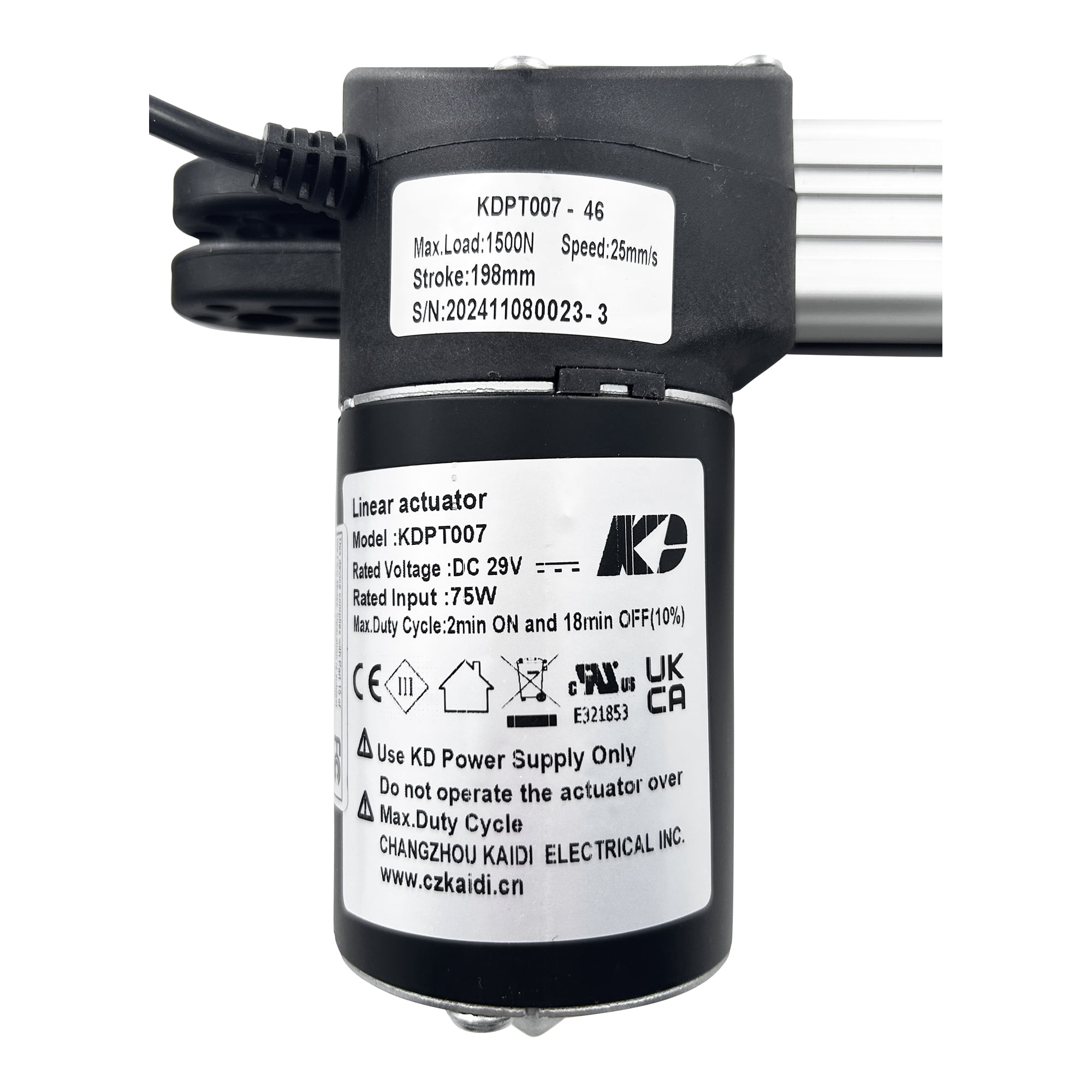 Kaidi Motor Model KDPT007-46 Linear Actuator Replacement for Power Recliner Lift Chairs
