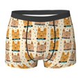 thumbnail image 6 of Men's Boxer Briefs, Classic Smiling Cartoon Cat Soft Comfy Mens Underwear Boxer Briefs Breathable With Widen Waist, 6 of 7