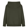 thumbnail image 3 of XFLWAM Womens Casual Hoodies Crew Neck Long Sleeve Sweatshirts With Pocket Lightweight Drawstring Pullover Tops Army Green XXL, 3 of 5