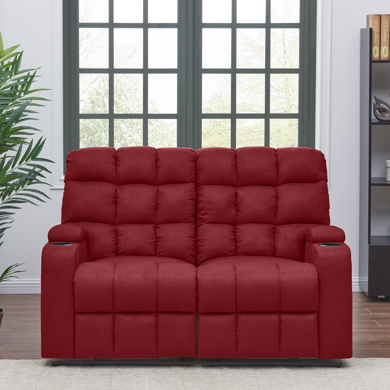 Red Rocking Sofa Red Reclining Sofa Microfiber | Baci Living Room