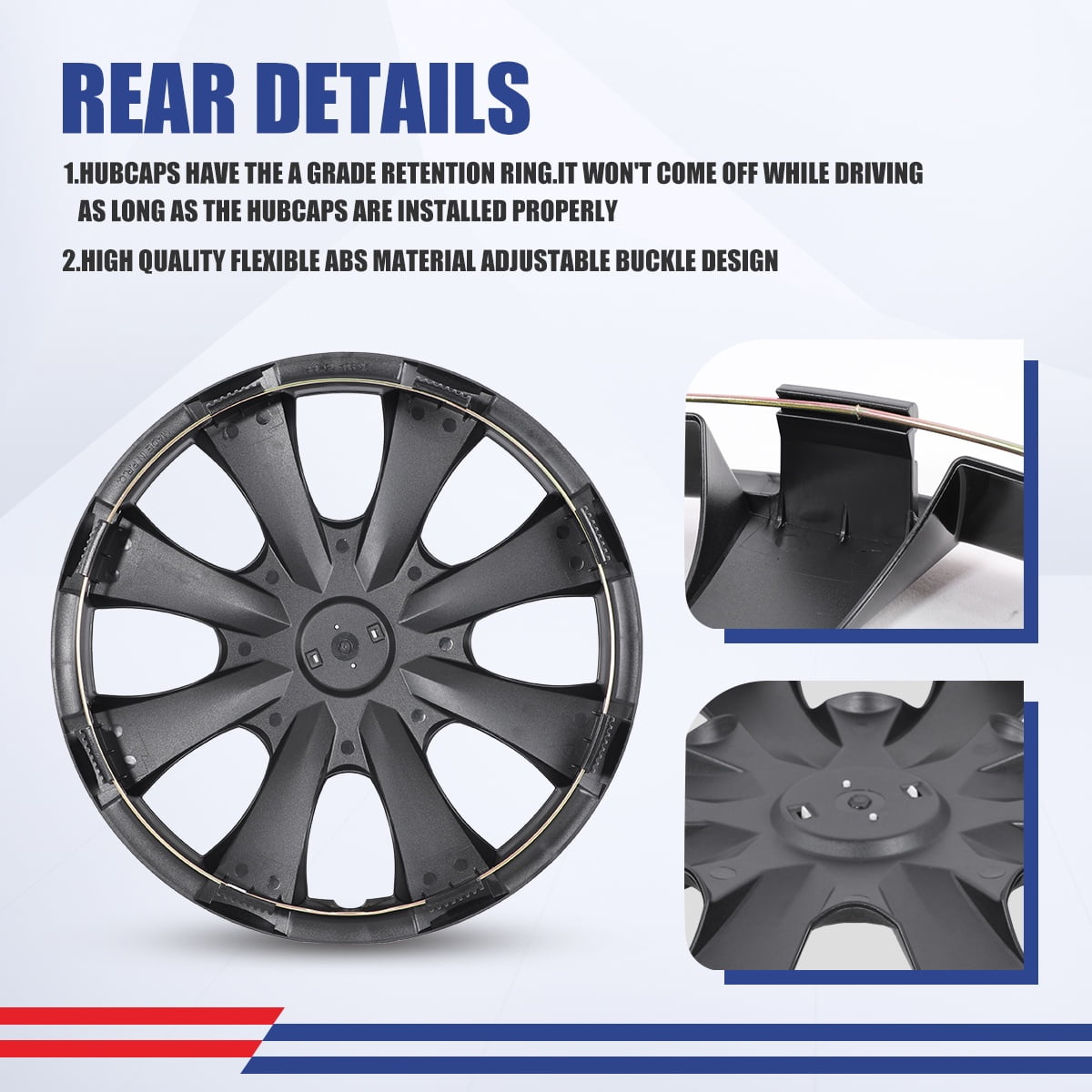 15" Set Of 4 Hubcaps Wheel Rims Cover for 2009-2019 TOYOTA COROLLA Compatible With Steel Wheels Snap On Installation(15-Inch,BLACK LACQUER)