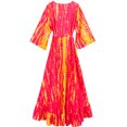 thumbnail image 4 of Robes Grande Taille pour Femmes Mode Décontractée Col en V Imprimé Bandage Manches Courtes Robe Longue Manches Courtes en Solde, 4 of 9
