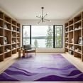 thumbnail image 2 of ODIKA 9'x12' Washable Area Rug Dye Tie Abstract Ombre Wave Gothic Ornamental Purple for Great Room, Indoor Concept, Large Living Low Pile, Flatwoven, 2 of 7
