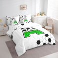 thumbnail image 3 of Castle Fairy Boys Girls Letter Monogrammed A Twin Bedding Sets 7-Piece,Sport Soccer Print Bedding Comforter Set Microfiber,Bling Green Glitter Breathable Sheet Sets,Ultra Soft Home Decor,Reversible, 3 of 8