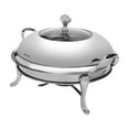 thumbnail image 4 of Dwellnix Portable Round Chafing Dish | Buffet Warmer with Silicone Handles & Lid | Stainless Steel Food Warmer for Catering, Weddings & Banquets | Easy Assembly & Carrying, 4 of 11