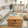 thumbnail image 3 of Valise en Osier Style Rétro, Rangement Portable pour Aliments, Accessoires Photo, Étui de Rangement Imitation Rotin, Panier de Pique-Nique pour Maison, Jardin Extérieur, Patio - Kaki 30x20x12cm, 3 of 7