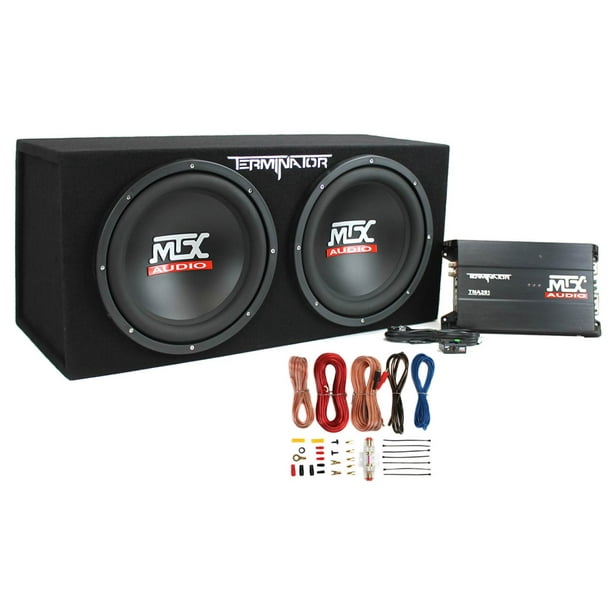 MTX TNP212D2 12" 1200W Dual Loaded Car Subwoofer Audio+Sub Box+Amplifier+Amp Kit Walmart.com