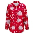 thumbnail image 6 of Chuancc Women's Tops, Tees & Blouses Winter Clothing Winter Clothing for Women Dressy Tops for Women Women Fall Clothes Long Sleeve Collared Shirt Basic Tees Womens Tops Trendy Love Shirt Red 4XL, 6 of 7