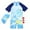 C1-Dark Blue833, variant on Byoo Toddler Boys UPF 50 Crab Print One Piece Swimsuit with Swim Cap Quick Dry Beach Swimwear,Blue