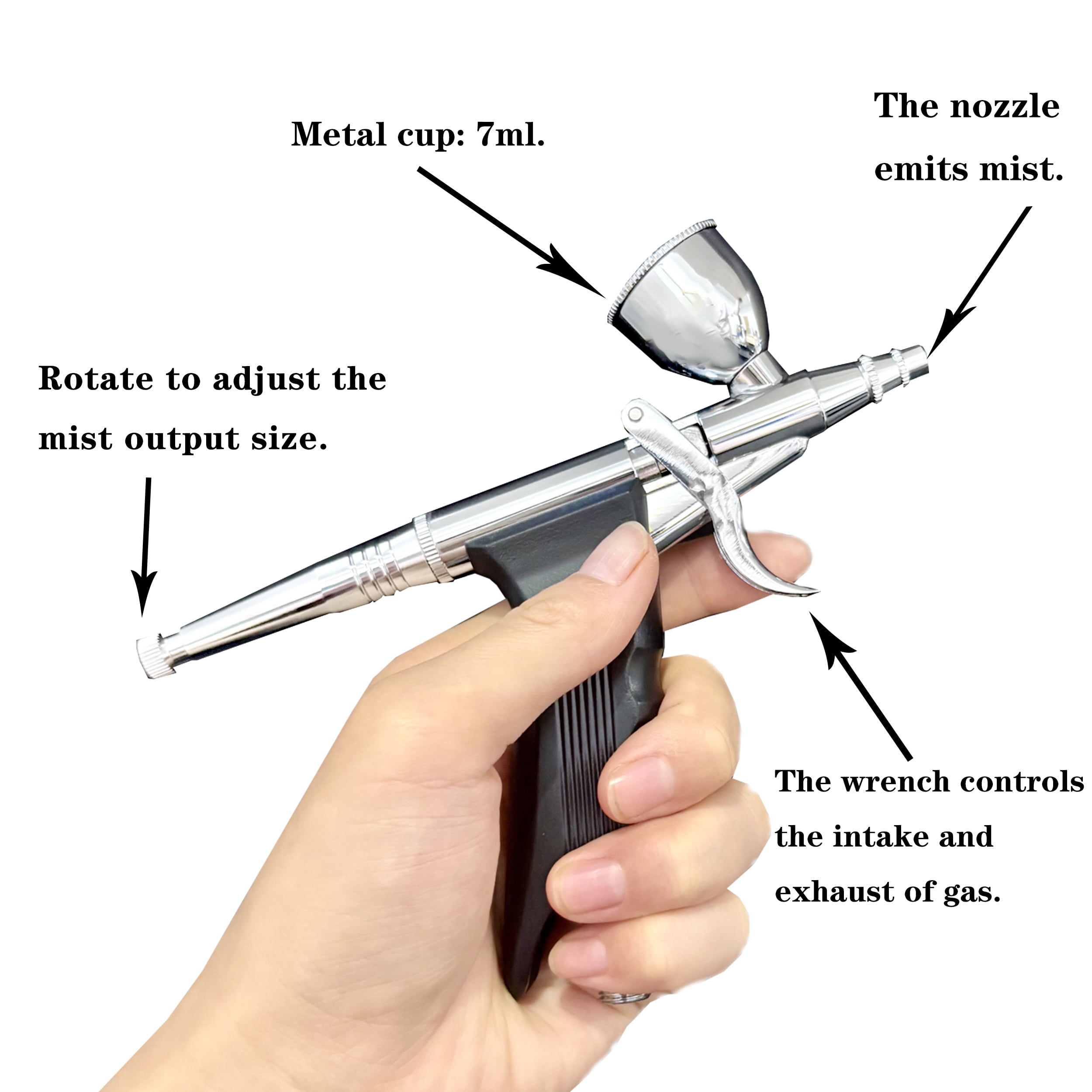 Portable Cordless Airbrush Kit with Compressor, high air Flow Handheld Mini Air Brush Gun Set,Trigger Type High Pressure Air Brush for Painting, Nail Art, Cake, Barber,Model,T-Shirt DIY