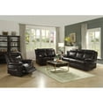 thumbnail image 2 of Contemporary Style Leatherrette and Metal Sofa with Motion Reclining, Brown, 2 of 2